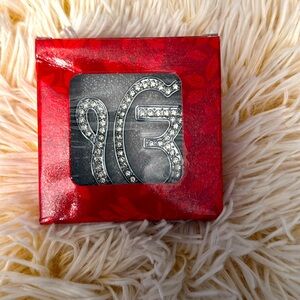 Om sign stainless steal with rhinestone gems